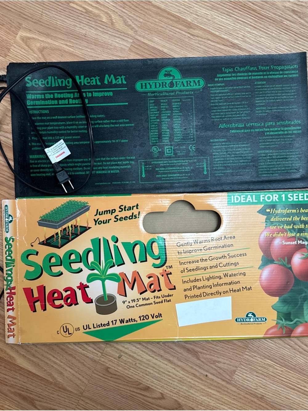 Hydrofarm Seedling heat mat MT10006 107W 120V Engineered Jump Start Propagation